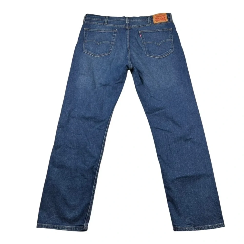 Levis 505 Jeans Mens 40x32 Regular Denim Blue Straight Leg Pants Classic Minimal